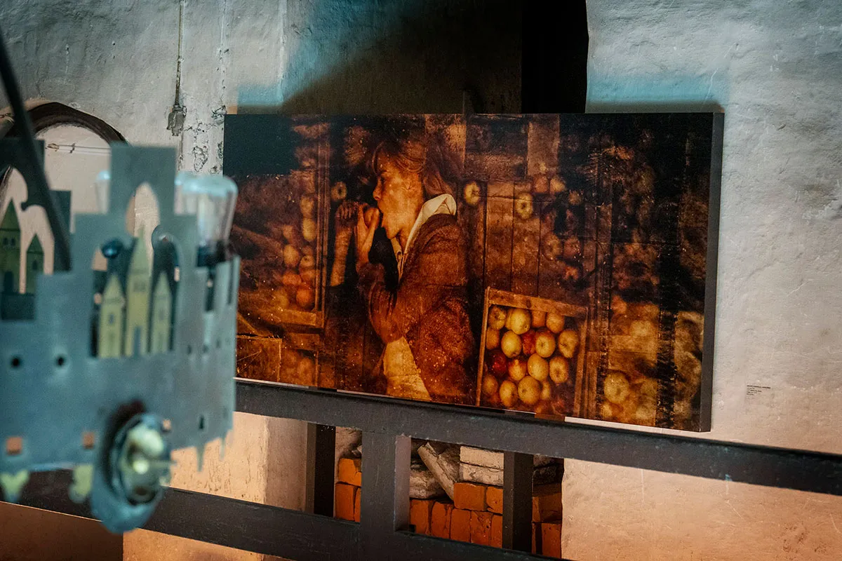 A photographic work within the exhibition installation.