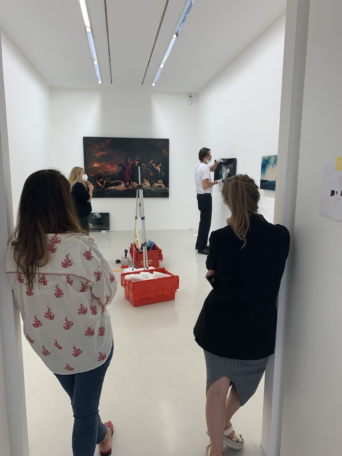 The team during installation at Perrotin