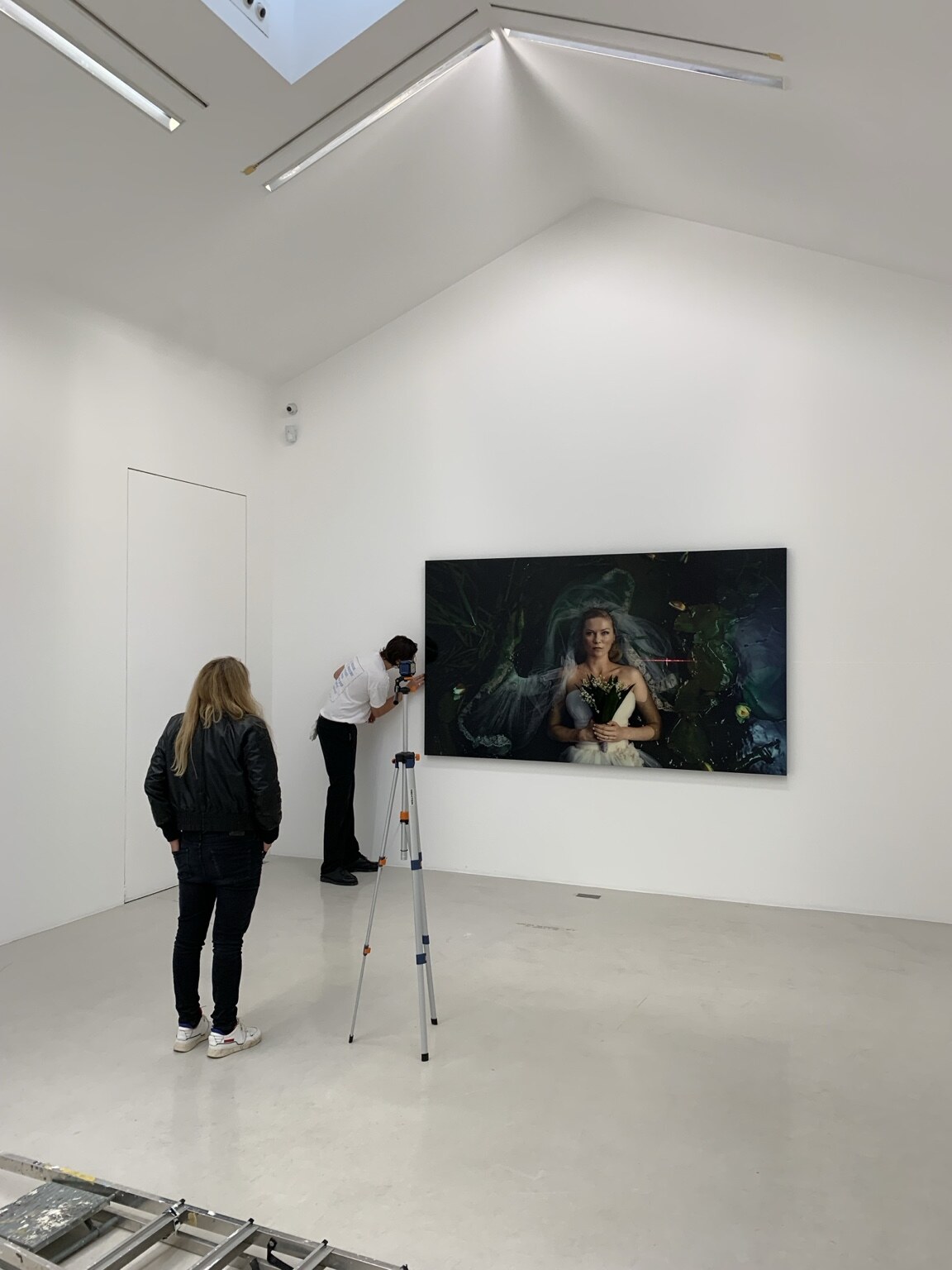 An installed ARTvonTRIER work being aligned
